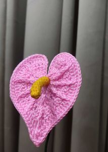Handmade Crochet Antherium Flower.