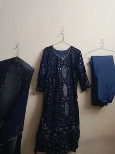 Elegant Navy Blue Kurta Set