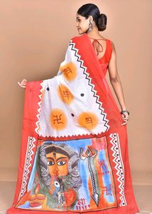 DURGAPUJA SPECIAL PRINT KHADI COTTON SAREE
