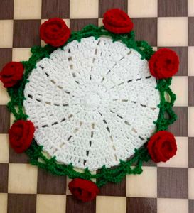 Handmade 2In 1 Coaster Cum Rose 🌹Bouquet