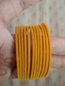 Mustard Yellow 12 Pieces Bangles