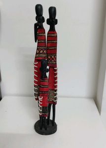 Wooden Massai Family Hand carved.