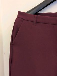 Burgundy Cropped Trousers