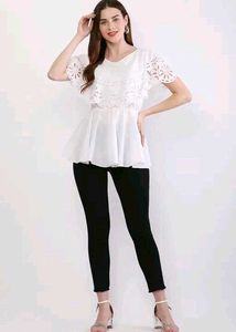 Cut Work Fashionable Trendy Falared Top
