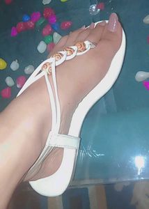 White Beaded Thong Sandals