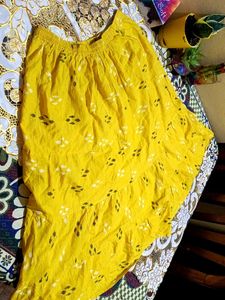 Yellow Patterned Skirt