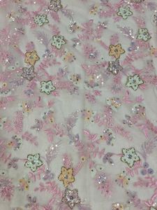 Pink Floral Unstitched Suit Fabric