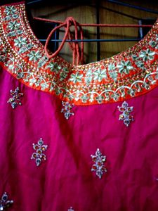 Pink Embroidered Kurti