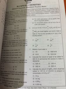Aakash M-CAPS Practice Sheets For Neet
