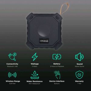 Croma Bluetooth Speaker Black (CREMP2101sBTSP)