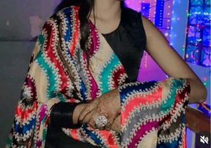 Black Multi Chunni Suit 🖤🩵🤎💜💚🩷❤️
