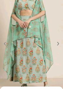 Mint Floral Lehenga Set