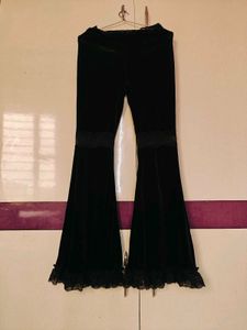 Black Velvet Flare Pants