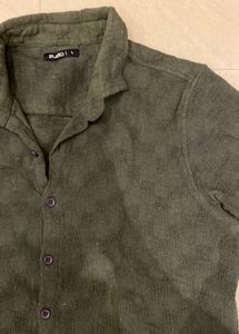 Olive Green Button-Down Shirt
