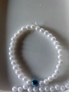 Pearl Bracelet with Rose And Evil Eye Combo
