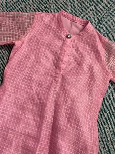 Pink Net Type Kurta