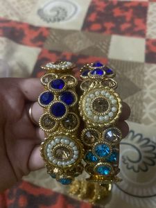 Golden Jhumka Earrings, with malti bangles