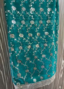 Party Wear Saree With Blouse Piece