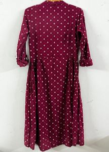 Maroon A Line Dress