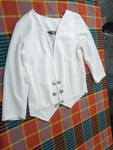 White Buttoned Vaisecoat Design Jacket