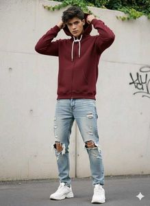 Maroon Zip-Up Hoodie
