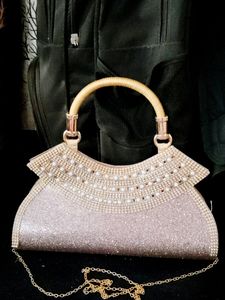 Golden Purse Purple reflection Shimmering With Cha