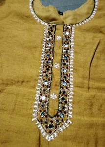 Elegant Mustard Yellow Kurti Pant Set