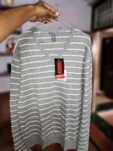 Striped V-Neck Sweater