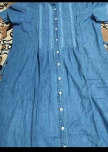 Denim Dress With Side Pockets