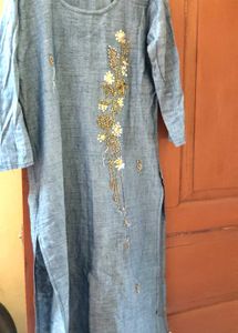 Embroidered Blue Kurta