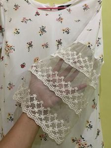 White Floral Midi Dress