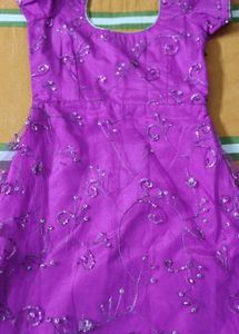 Magenta Embellished Ethnic Stitched Gown w