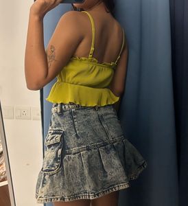 Green Ruffle Tank Top