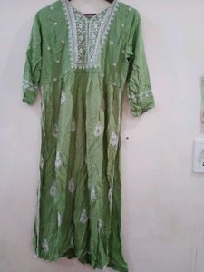 Green Embroidered Kurta set