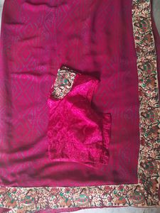 Bandhej Print Saree With Beautiful Border