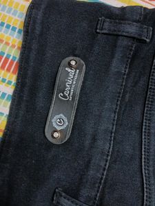 High Waist Black Jeans Slightly Faided