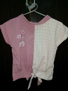 Cute Pink & White Floral Top