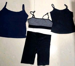 Slips, bra, biker shorts and panties