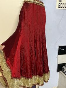 Marron &amp; Gold Lehenga Set