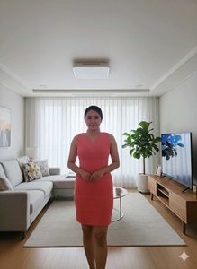 Chic Coral Bodycon Dress