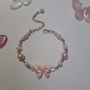 Pink Beaded Bracelet Handmade