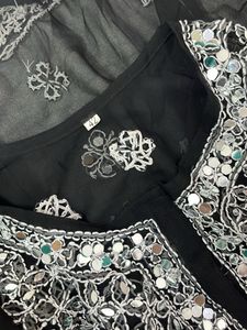 Elegant Black Embellished Kurta