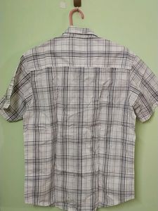 White Check Shirt Half Sleeves