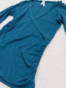 Teal Wrap Top