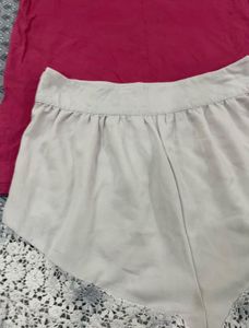 Pink T Shirt With White Shorts