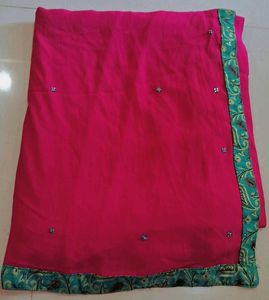 pink plane saree