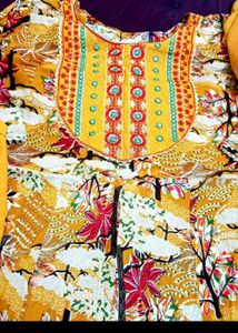 Yellow Floral Kurta Set