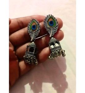 Earrings Jhumkas and Rings Set (4 piece )