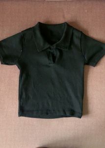 black collared crop top