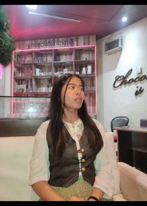 Upcycled Brown Embroidered Three ButtonVest